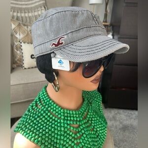 ✨NEW Vintage style train conductor American Eagle 🦅 Black and White Striped Hat
